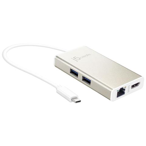 J5 USB-C to HDMI/G Ethernet/USB3.0 Adapter