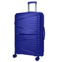 Hard Case Trolley Luggage Set of 3 For Unisex Polypropylene Lightweight 4 Double Wheeled Suitcase With Built In TSA Type Lock Travel Bag KH1005 Navy Blue