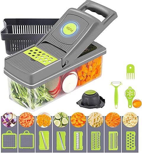 Vegetable Chopper Multifunctional 14 in 1 food chopper Fruit Chopper Dicer  Cutter Onion veggie chopper with container Egg slicer Vegetable Slicer