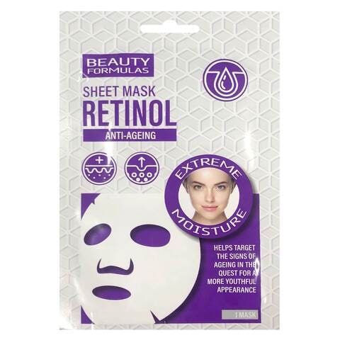 Beauty Formulas Retinol Anti-Ageing Sheet Mask Purple