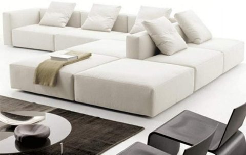 Generic Living Room Fashion Fabric Sofa White