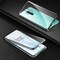 NuSense Full Body Transparent Tempered Glass with Magnetic Adsorption Metal Bumper Case Cover for OnePlus 8 Pro( Black)
