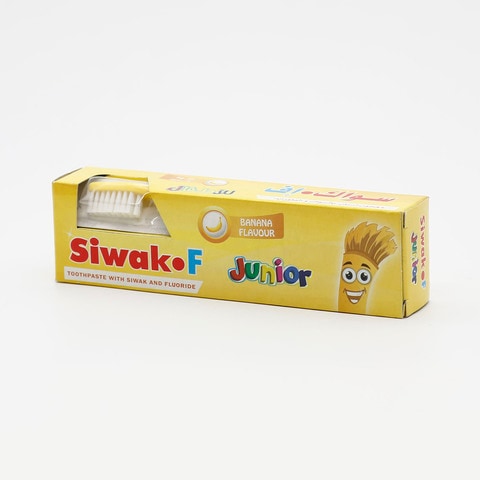 Siwak f junior banana flavour toothpaste with siwak &amp; flouride 50 g