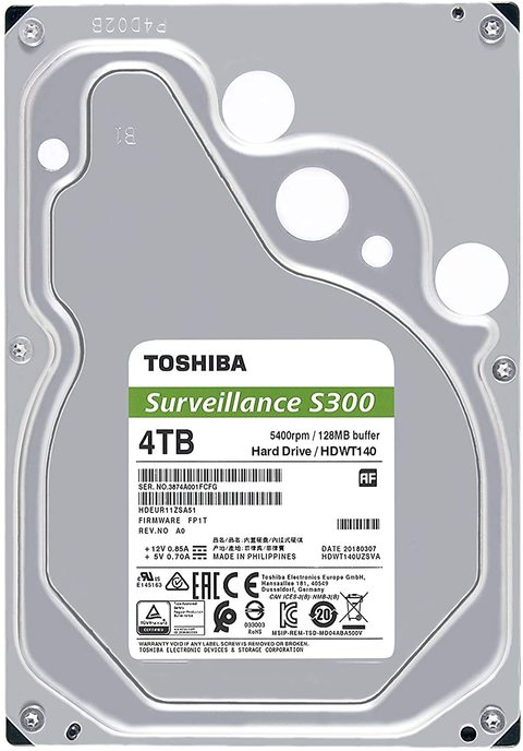 Toshiba 4TB S300 Surveillance 3.5-inch SATA III Internal Hard Drive - HDWT140UZSVA