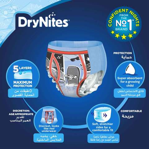 Huggies Drynites Pyjama Pants 8-15 Years 27-57kg For Boy 13 Count