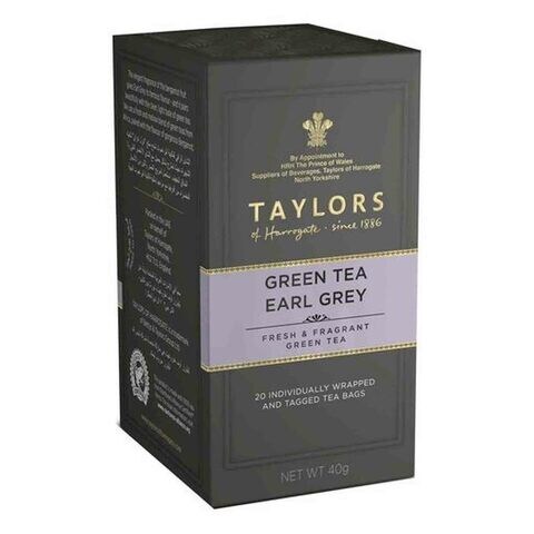 Taylors Of Harrogate Earl Grey Green Teabags 2g Pack of 20