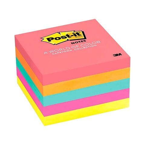 3M Post-it Cape Town Collection Sticky Note Pads Multicolour 100 PCS Pack of 5