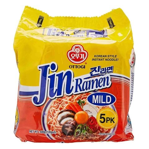 Ottogi Jin Ramen Mild Noodle 120g Pack of 5