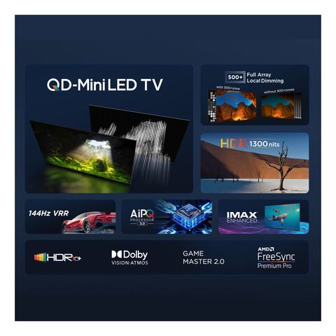 TCL C755 98-Inch QD-Mini 4K UHD Smart Google LED TV 98C755 Black