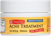 De La Cruz 10% Sulfur Ointment Acne Treatment - Medication To Clear Cystic Acne Pimples And Blackheads On Face And Body - Trial Size
