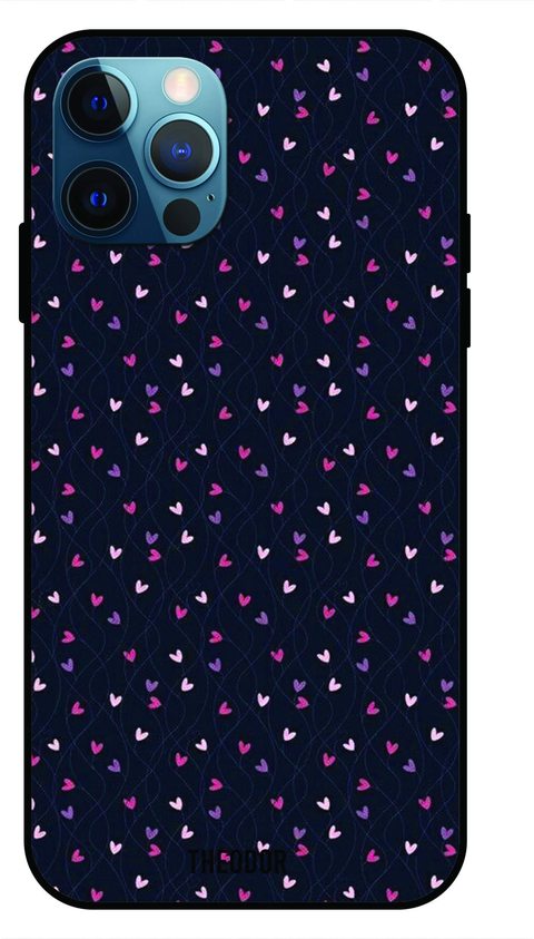 Theodor - Apple iPhone 12 Pro Max 6.7 Inch Case Little Hearts Pattern Flexible Silicone Cover