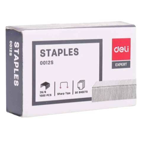 Deli Staple Pins Essentials 26/6 1000 Pieces