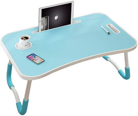 Lap Desk Stand, Foldable Laptop Bed Desk with Legs, Portable Laptop Bed  Tray with iPad Slots, Small Lazy Laptop Table for Adults/Students/Kids,  Eating Working Gaming Desk for Couch/Sofa/Floor, HJ1840 