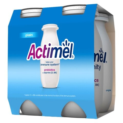 Actimel Classic Plain Dairy Low Fat Drink 93ml Pack of 4