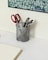 Generic Mesh Desktop Organizer Round Metal Pen Ruler Eyebrow Pencil Makeup Brush Cup Holder Home Office 2 Pcs (Silver)