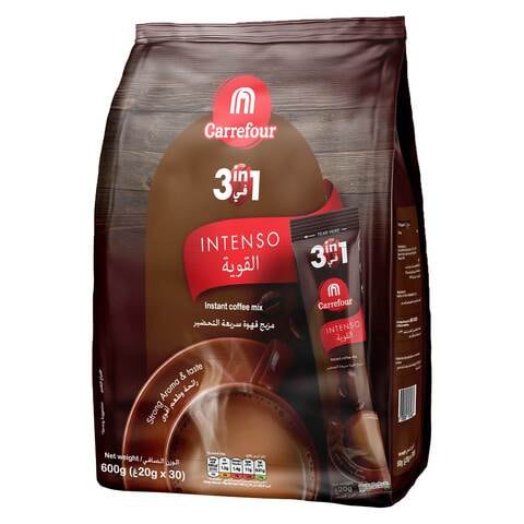 Carrefour 3-In-1 Intense Instant Coffee 20g Pack of 30