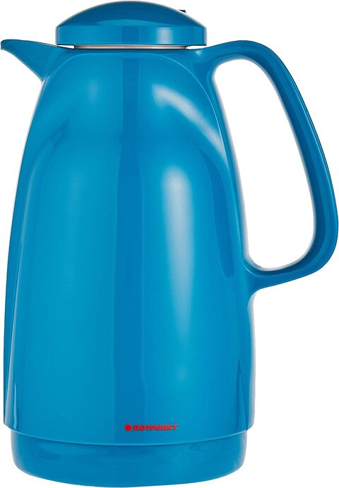 ROTPUNKT Insulated Jug 460 Marlis 0.6 L Dual Function Twist Cap BPA Free Healthy Drinking Made in Germany Warm Cold Hold Glass Insert Vivid Petrol 