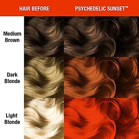 Manic Panic Hair Dye Classic Cream Color Psychedelic Sunset Orange Semi-Permanent Formula
