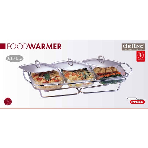 Food Warmer With Pyrex Bowls Multicolour 1.5L Pack of 3