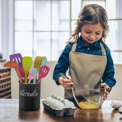 10pcs Kitchen Utensil Set, Silicone Heat Resistant Kitchen Cooking Utensils Baking Tool Tongs ladle Gadget(Multicolour)