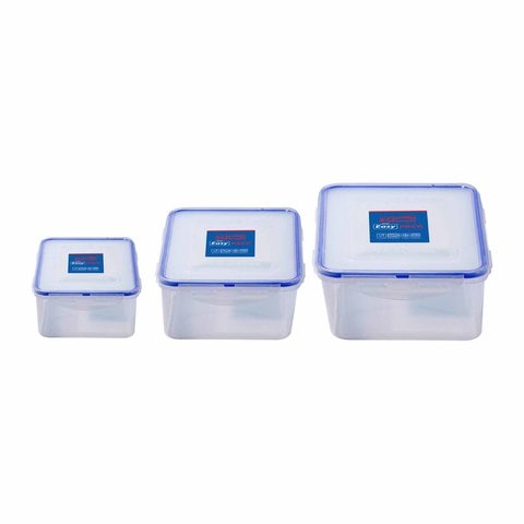 Zahran Tight Lock Food Container - 3 Count - Clear