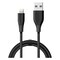 Cellairis Premium Nylon USB To Lightning Charging Cable 1m Black