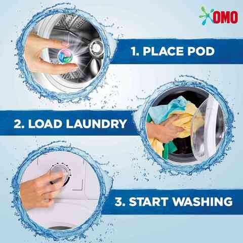 Omo 3-in-1 Laundry Capsules Eucalyptus Stain Removal Detergent 15 Pods ...