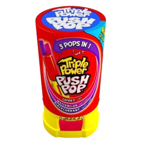 Bazooka Triple Power Push 3 Pops In 1 Candy 34g