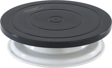 Royalford 28 Cm Cake Decorating Turntable- Rf11643 360-Degree Rotating Plastic Turntable For Beginner And Professional Bakers Steel Balls For Easy Rotation Blue And Black