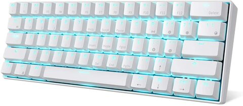 mannetje stad Het kantoor Buy RK ROYAL KLUDGE RK61 61 Keys Wired/Wireless Multi-Device Yellow LED  Backlit Mechanical Gaming/Office Keyboard for iOS, Android, Windows with  1450mAh Battery, Hot-Swappable Tactile Blue Switch-White Online - Shop  Electronics & Appliances