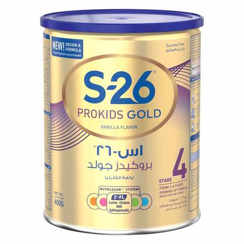 Buy Wyeth S-26 Prokids Gold Premium Vanilla Milk Powder Stage 4 3-6 Years 400g in Kuwait