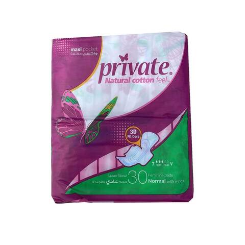 Private Feminine Pads Normal 30 Pieces