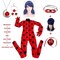 Kid&rsquo;s Beetle Costume Ladybug Black Cat Noir Boy or Girl Cosplay Outfit Clothing with Wig Jumpsuit Halloween Party Masquerade with 3pcs/Set Jewellery (XS-3-4Y, LadyBug_Jumpsuit)