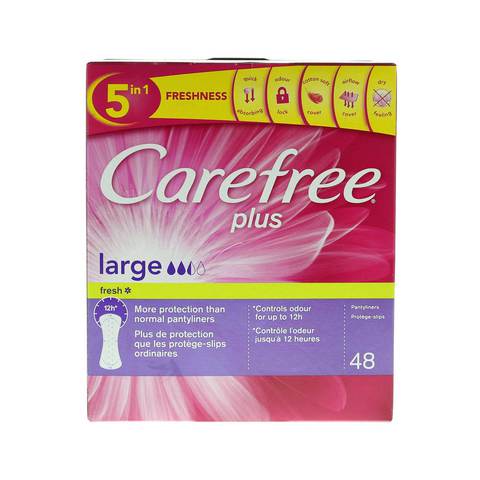 Carefree plus large fresh scent 48 pieces panty liners