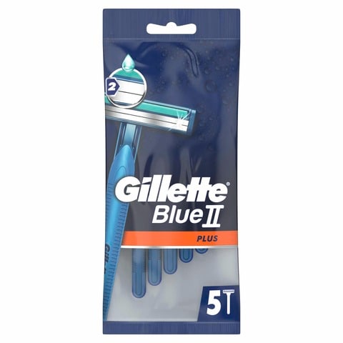 Gillette Blue II Plus Men&#39;s Disposable Razors 5 count