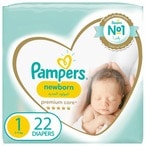 Buy Pampers Premium Care Newborn Taped Diapers Size 1 (2-5kg) 22 Diapers in UAE