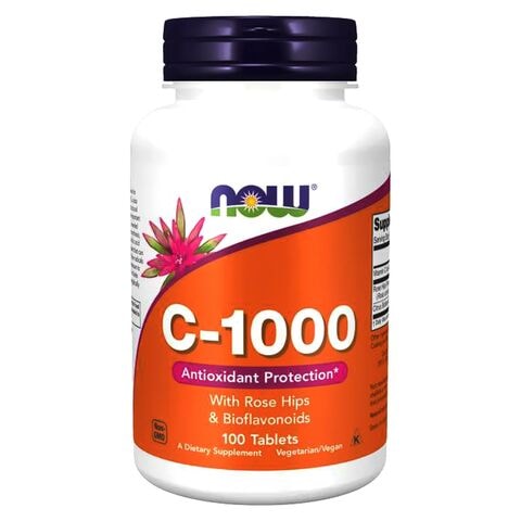 Now Vitamin C-1000 With Rose Hips And Bioflavonoids Antioxidant Protection 100 Tablets