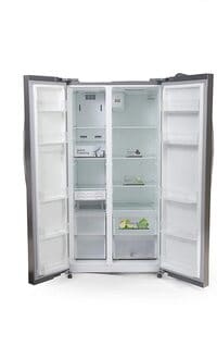 Midea 690L Gross Side By Side 2 Door Refrigerator, HC689WENS, Frost Free Fridge Freezer With Humidity Control, Electronic Touch Screen With LED Display, Multi-Air Flow, Adjustable Door Racks, Silver