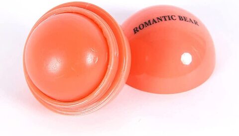 1Pcs Romantic Bear Ball Lip Balm Natural Plant Nutritious Lips Care (sweety orange)