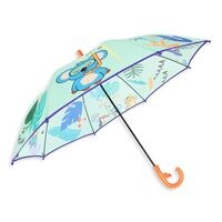 Milk&amp;Moo Jungle Friends Kids Umbrellas, Lightweight, Easy Grip, Curved Handle, Toddler Umbrella, Windproof Umbrella with Whistle, Velcro Straps, 8 Ribs, for Boys and Girls