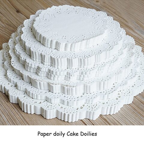 Buy Lavish [ 100 Piece ] Cake Placemat Bake Oil Absorbing Paper Mats Decoration Paper Doilies Random Size in UAE