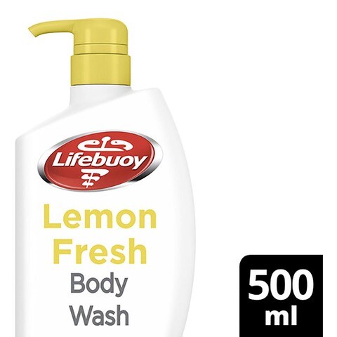 Lifebuoy Antibacterial Body Wash Refreshing For All Skin Types Lemon Fresh 100% Stronger Germ Protection 500ml