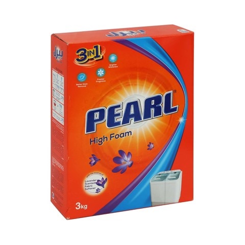 Pearl 3 In 1 High Foam Detergent Powder Lavender Pack 3kg