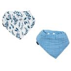 اشتري Bebe Au Lait Bandana Bib Set  BBBMBL- Blue Leaves + Cornflower في الامارات