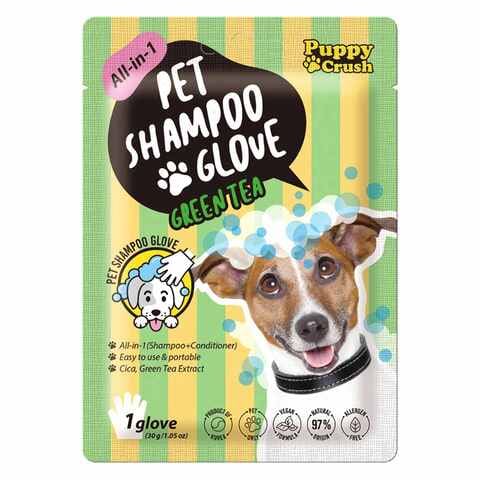 Puppy Crush All-In-1 Pet Shampoo Glove Green Tea 30g
