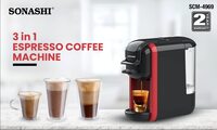 Sonashi 3-In-1 Multi-Function Espresso Coffee Machine Red SCM-4969