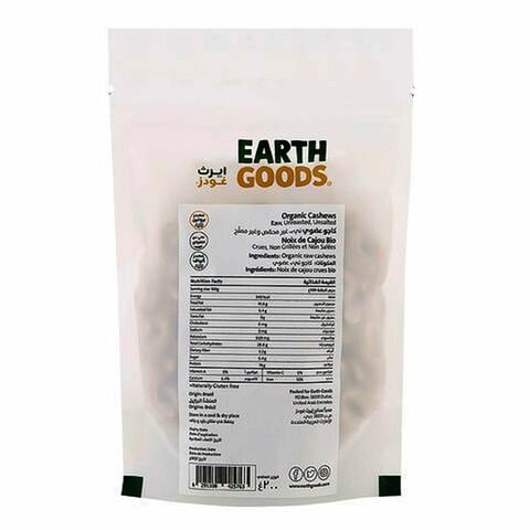 Earth Goods Organic Cashews 200g