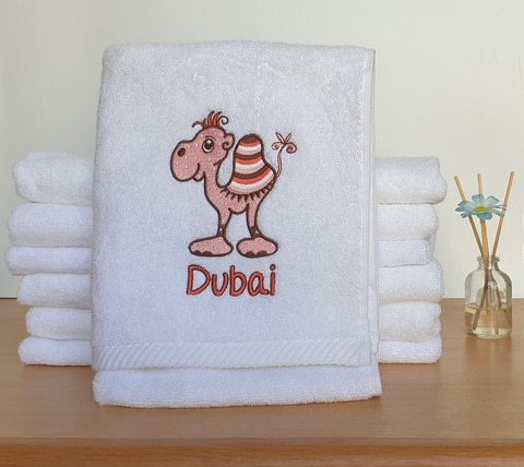 Buy Premium Quality White Baby Towel and Hand Towel. Cute Camel