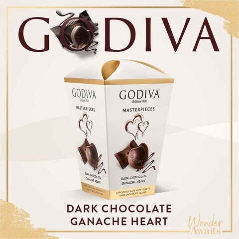 Godiva Masterpieces Ganache Heart Dark Chocolate 117g Pack of 8