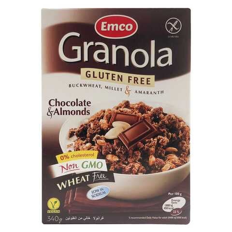 Emco Gluten Free Chocolate And Almonds Granola 340g